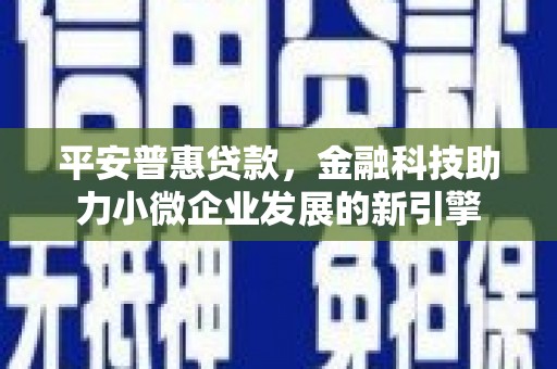 宁海平安普惠贷款，金融科技助力小微企业发展的新引擎