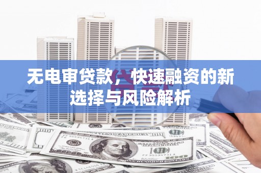 宁海无电审贷款，快速融资的新选择与风险解析