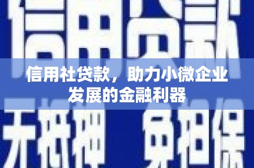 宁海信用社贷款，助力小微企业发展的金融利器