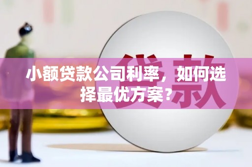 宁海小额贷款公司利率，如何选择最优方案？