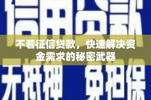 宁海不看征信贷款，快速解决资金需求的秘密武器